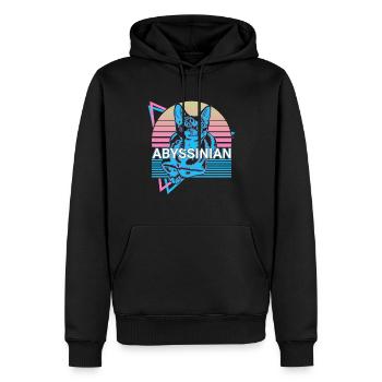 Chat Abyssin Rétro - Sweat à capuche Premium bio Homme - noir - Devant - Nico (187cm)