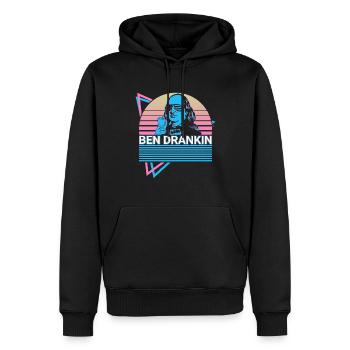 Ben Drankin Funny Benjamin Franklin 4. Juli - Männer Premium Bio Hoodie - Schwarz - Vorne - Nico (187cm)