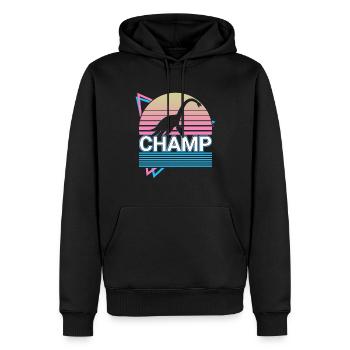 Champ Kryptide Kryptozoologie Retro - Männer Premium Bio Hoodie - Schwarz - Vorne - Nico (187cm)