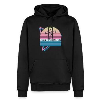 Nouveau Départ Symbole Celtique Rétro - Sweat à capuche Premium bio Homme - noir - Devant - Nico (187cm)