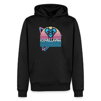 Icovellavna Celtic Symbol Retro - Men’s Premium Organic Hoodie - black - Front - Nico (187cm)