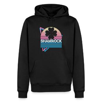 Kleeblatt Blatt St. Patrick Irisches Kleeblatt Ret - Männer Premium Bio Hoodie - Schwarz - Vorne - Nico (187cm)