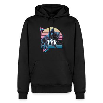Tyr Norse Dieu Asgard Mythologie nordique Re - Sweat à capuche Premium bio Homme - noir - Devant - Nico (187cm)