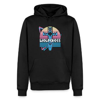 Wolfskreuz Wikinger Nordisch Wolfskreuz Nordische - Männer Premium Bio Hoodie - Schwarz - Vorne - Nico (187cm)