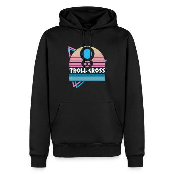 Troll Cross Viking Mythologie nordique Rétro - Sweat à capuche Premium bio Homme - noir - Devant - Nico (187cm)