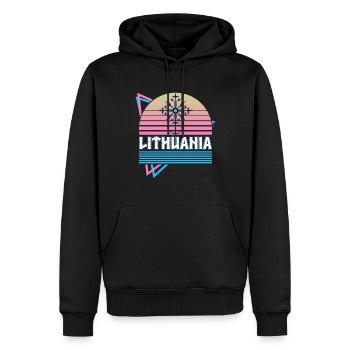 Lituanie Mythologie nordique Rétro - Sweat à capuche Premium bio Homme - noir - Devant - Nico (187cm)