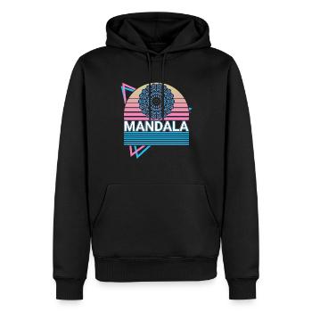 Mandala Heilige Geometrie Prana - Männer Premium Bio Hoodie - Schwarz - Vorne - Nico (187cm)
