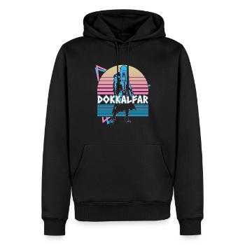 Dokkalfar Mythologie nordique Elfes noirs Rétro - Sweat à capuche Premium bio Homme - noir - Devant - Nico (187cm)