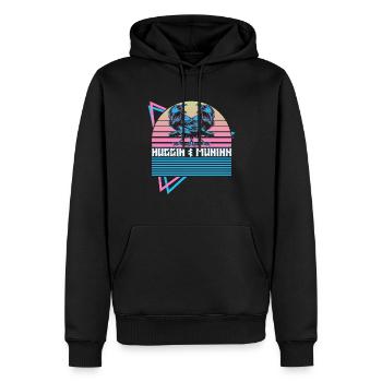 Huginn und Muninn Nordischer Rabe Nordische Mythol - Männer Premium Bio Hoodie - Schwarz - Vorne - Nico (187cm)