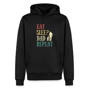 Essen Sie Schlaf Papa Humor Fest des Vaters Papa Geschenk - Männer Premium Bio Hoodie - Schwarz - Vorne - Nico (187cm)