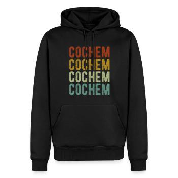 Cochem Stadt Retro Vintage - Männer Premium Bio Hoodie - Schwarz - Vorne - Nico (187cm)