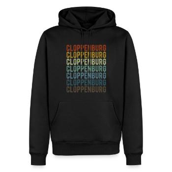 Cloppenburg Stadt Retro Vintage - Männer Premium Bio Hoodie - Schwarz - Vorne - Nico (187cm)