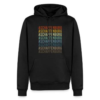Aschaffenburg City Retro Vintage - Sweat à capuche Premium bio Homme - noir - Devant - Nico (187cm)