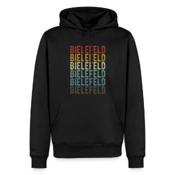 Bielefeld Stadt Retro Vintage - Männer Premium Bio Hoodie - Schwarz - Vorne - Nico (187cm)