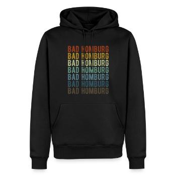 Bad Homburg City Rétro Vintage - Sweat à capuche Premium bio Homme - noir - Devant - Nico (187cm)