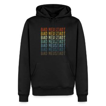Bad Neustadt City Rétro Vintage - Sweat à capuche Premium bio Homme - noir - Devant - Nico (187cm)