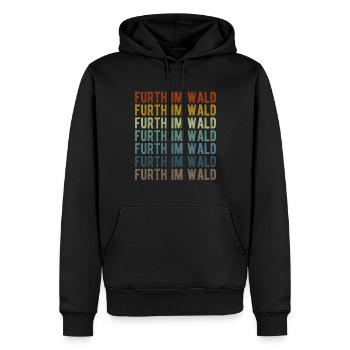 Furth im Wald City Retro Vintage - Men’s Premium Organic Hoodie - black - Front - Nico (187cm)
