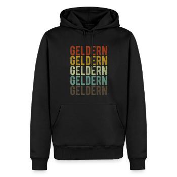 Geldern City Retro Vintage - Sweat à capuche Premium bio Homme - noir - Devant - Nico (187cm)