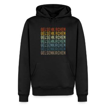 Gelsenkirchen City Retro Vintage - Sweat à capuche Premium bio Homme - noir - Devant - Nico (187cm)