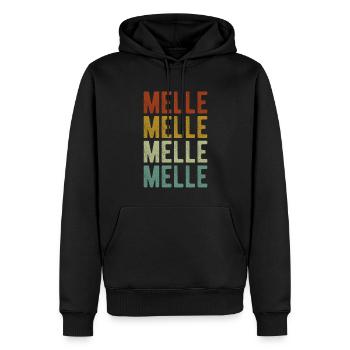 Melle City Rétro Vintage - Sweat à capuche Premium bio Homme - noir - Devant - Nico (187cm)