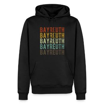 Bayreuth City Rétro Vintage - Sweat à capuche Premium bio Homme - noir - Devant - Nico (187cm)
