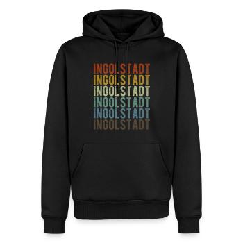 Ingolstadt Stadt Retro Vintage - Männer Premium Bio Hoodie - Schwarz - Vorne - Nico (187cm)