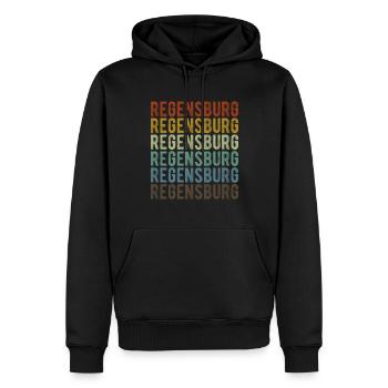 Regensburg City Retro Vintage - Sweat à capuche Premium bio Homme - noir - Devant - Nico (187cm)