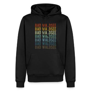 Bad Waldsee Stadt Retro Vintage - Männer Premium Bio Hoodie - Schwarz - Vorne - Nico (187cm)