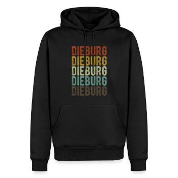 Dieburg Stadt Retro Vintage - Männer Premium Bio Hoodie - Schwarz - Vorne - Nico (187cm)