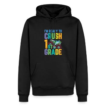 Je suis prêt à écraser les filles arc-en-ciel de 1ère année garçons - Sweat à capuche Premium bio Homme - noir - Devant - Nico (187cm)