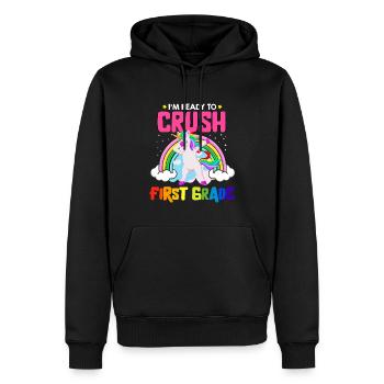 Je suis prêt à écraser les filles arc-en-ciel de 1ère année garçons - Sweat à capuche Premium bio Homme - noir - Devant - Nico (187cm)