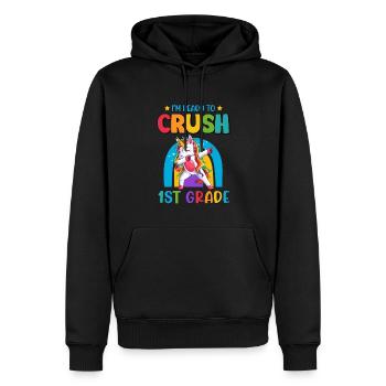 Je suis prêt à écraser les filles arc-en-ciel de 1ère année garçons - Sweat à capuche Premium bio Homme - noir - Devant - Nico (187cm)