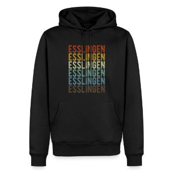 Esslingen Stadt Retro Vintage - Männer Premium Bio Hoodie - Schwarz - Vorne - Nico (187cm)