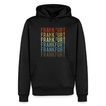 Frankfurt Stadt Retro Vintage - Männer Premium Bio Hoodie - Schwarz - Vorne - Nico (187cm)