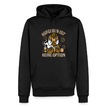 Kaffee aufgeben ist keine Option böses Faultier - Männer Premium Bio Hoodie - Schwarz - Vorne - Nico (187cm)