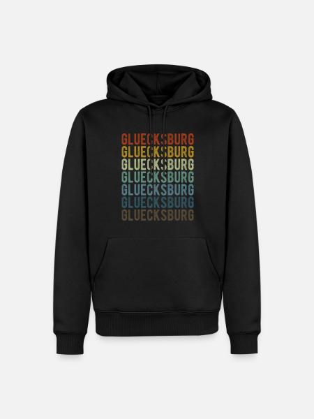 Gluecksburg Stadt Retro Vintage - Männer Premium Bio Hoodie - Schwarz