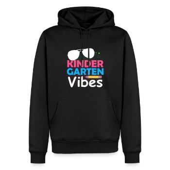 Groovy Hello Kindergarten Vibes Retro Lehrer - Männer Premium Bio Hoodie - Schwarz - Vorne - Nico (187cm)