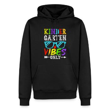 Groovy Hello Kindergarten Vibes Retro Lehrer - Männer Premium Bio Hoodie - Schwarz - Vorne - Nico (187cm)
