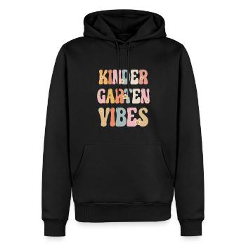 Groovy Hello Kindergarten Vibes Professeur rétro - Sweat à capuche Premium bio Homme - noir - Devant - Nico (187cm)