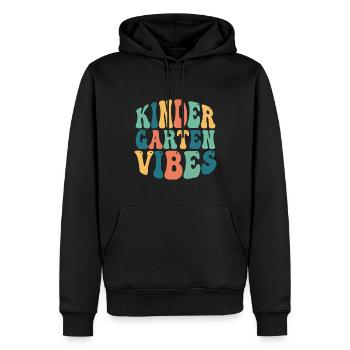Groovy Hello Kindergarten Vibes Professeur rétro - Sweat à capuche Premium bio Homme - noir - Devant - Nico (187cm)