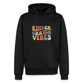 Groovy Hello Kindergarten Vibes Professeur rétro - Sweat à capuche Premium bio Homme - noir - Devant - Nico (187cm)