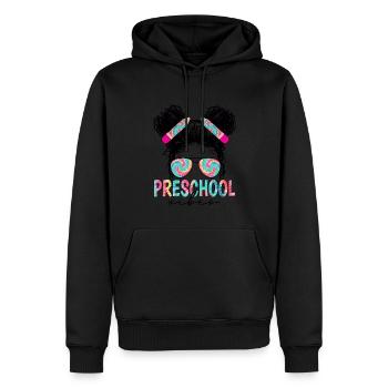 Vorschul-Vibes süße Retro zurück zur Schule, Jungs, - Männer Premium Bio Hoodie - Schwarz - Vorne - Nico (187cm)