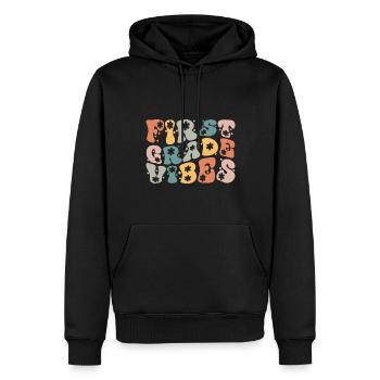 Retour à l’école Première année Vibes Enseignant étudiant - Sweat à capuche Premium bio Homme - noir - Devant - Nico (187cm)