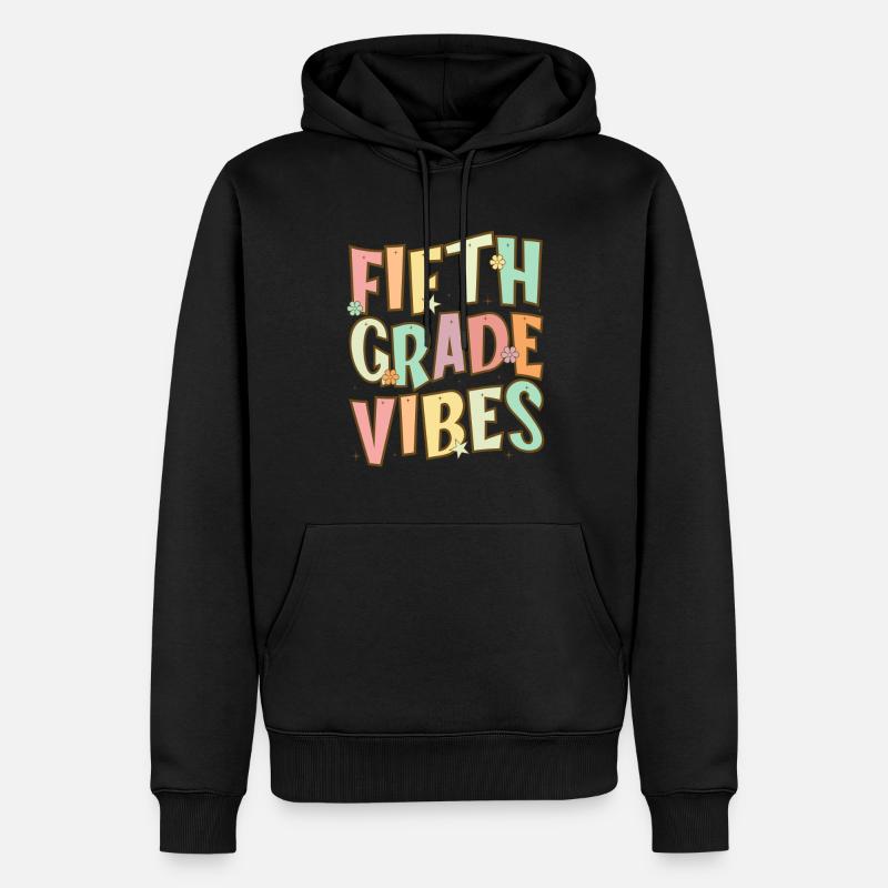 Vibrations de cinquième année - Équipe de 5e année Rétro 1er jour - Sweat à capuche Premium bio Homme - noir