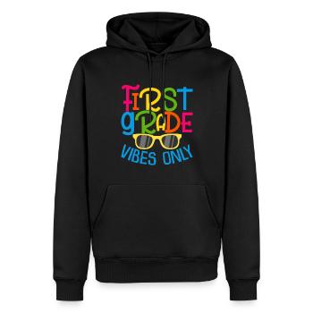 Retour à l’école Première année Vibes Enseignant étudiant - Sweat à capuche Premium bio Homme - noir - Devant - Nico (187cm)