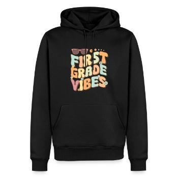 Retour à l’école Première année Vibes Enseignant étudiant - Sweat à capuche Premium bio Homme - noir - Devant - Nico (187cm)