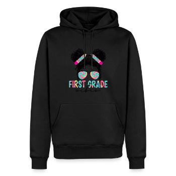 Retour à l’école Première année Vibes Enseignant étudiant - Sweat à capuche Premium bio Homme - noir - Devant - Nico (187cm)