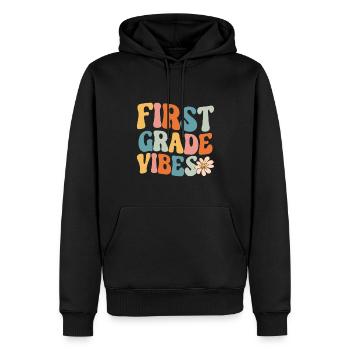 Retour à l’école Première année Vibes Enseignant étudiant - Sweat à capuche Premium bio Homme - noir - Devant - Nico (187cm)