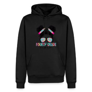 Fourth Grade Vibes - 4. Klasse Team Retro 1. Tag - Männer Premium Bio Hoodie - Schwarz - Vorne - Nico (187cm)