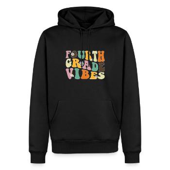 Fourth Grade Vibes - 4. Klasse Team Retro 1. Tag - Männer Premium Bio Hoodie - Schwarz - Vorne - Nico (187cm)